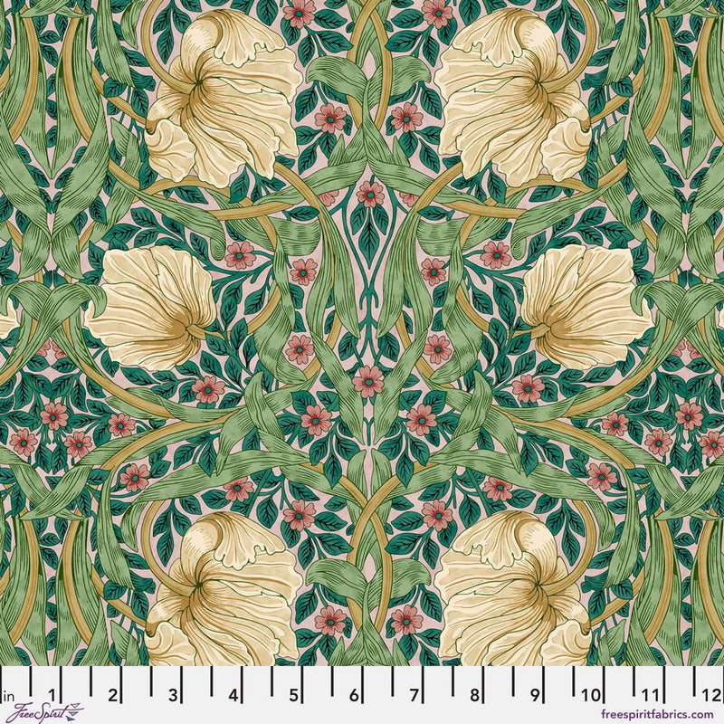Morris & Co. Small Pimpernel Citrus Sage fabric- Woven Modern Fabric Gallery