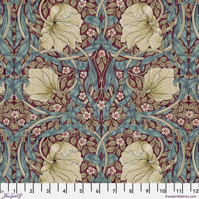 Morris & Co. Small Pimpernel Teal Berry fabric- Woven Modern Fabric Gallery