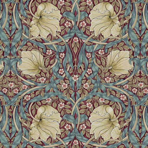 Morris & Co. Small Pimpernel Teal Berry fabric- Woven Modern Fabric Gallery