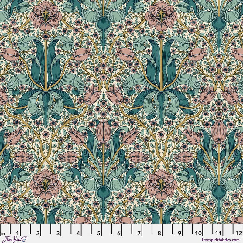 Morris & Co. Spring Thicket Teal fabric - Woven Modern Fabric Gallery