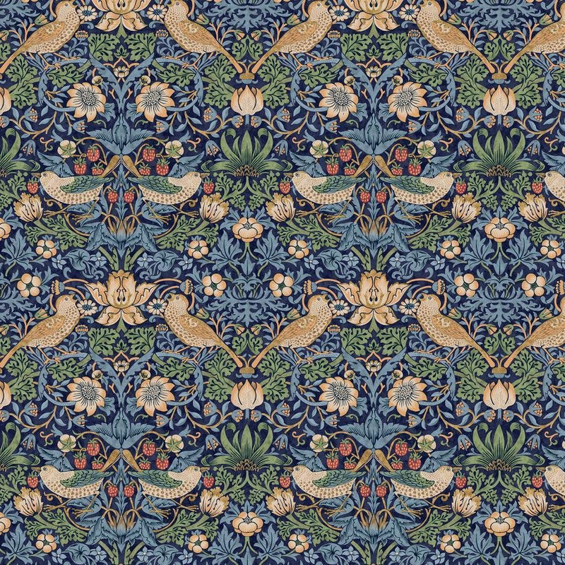 Strawberry Thief Multi Quilt Backing - Woven Modern Fabric Gallery