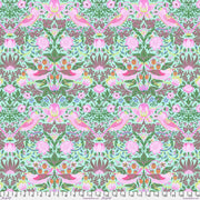 Strawberry Thief Pink Aqua - Woven Modern Fabric Gallery