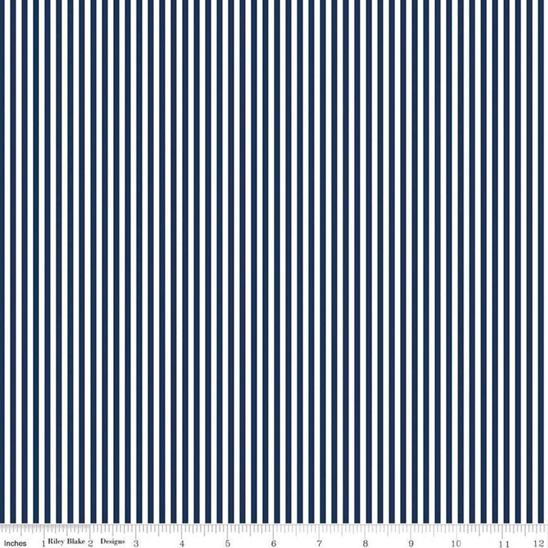 Stripe 1/8" Navy - Woven Modern Fabric Gallery