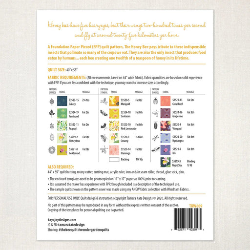 The Honey Bee Quilt Pattern - Woven Modern Fabric Gallery