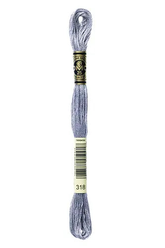 DMC Embroidery Floss 318 Granite Grey