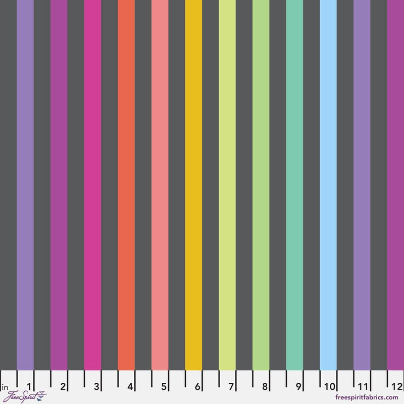 Tula Pink Disco Stripe Carbon - Woven Modern Fabric Gallery