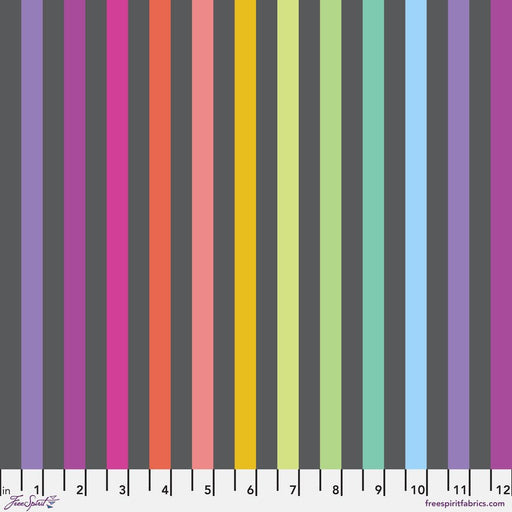 Tula Pink Disco Stripe Carbon - Woven Modern Fabric Gallery