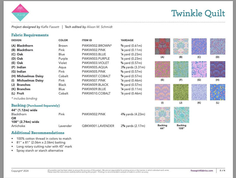Twinkle Quilt PDF Pattern - Woven Modern Fabric Gallery