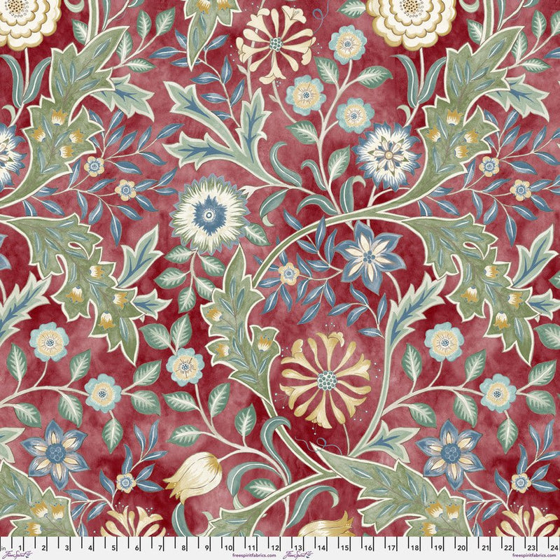 Wilhemina Crimson Quilt Backing - Woven Modern Fabric Gallery