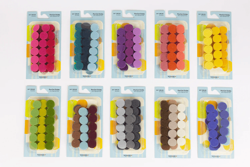 Wonderfil Pre Cut Wool Circle Appliqué Pack 3/4" - Woven Modern Fabric Gallery