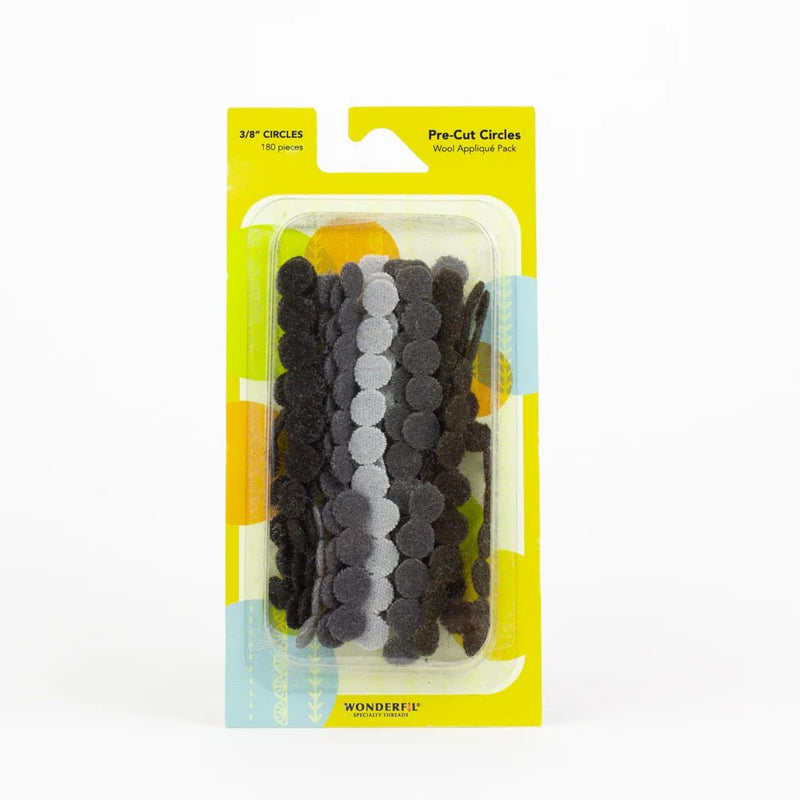 Wonderfil Pre Cut Wool Circle Appliqué Pack 3/8" - Woven Modern Fabric Gallery