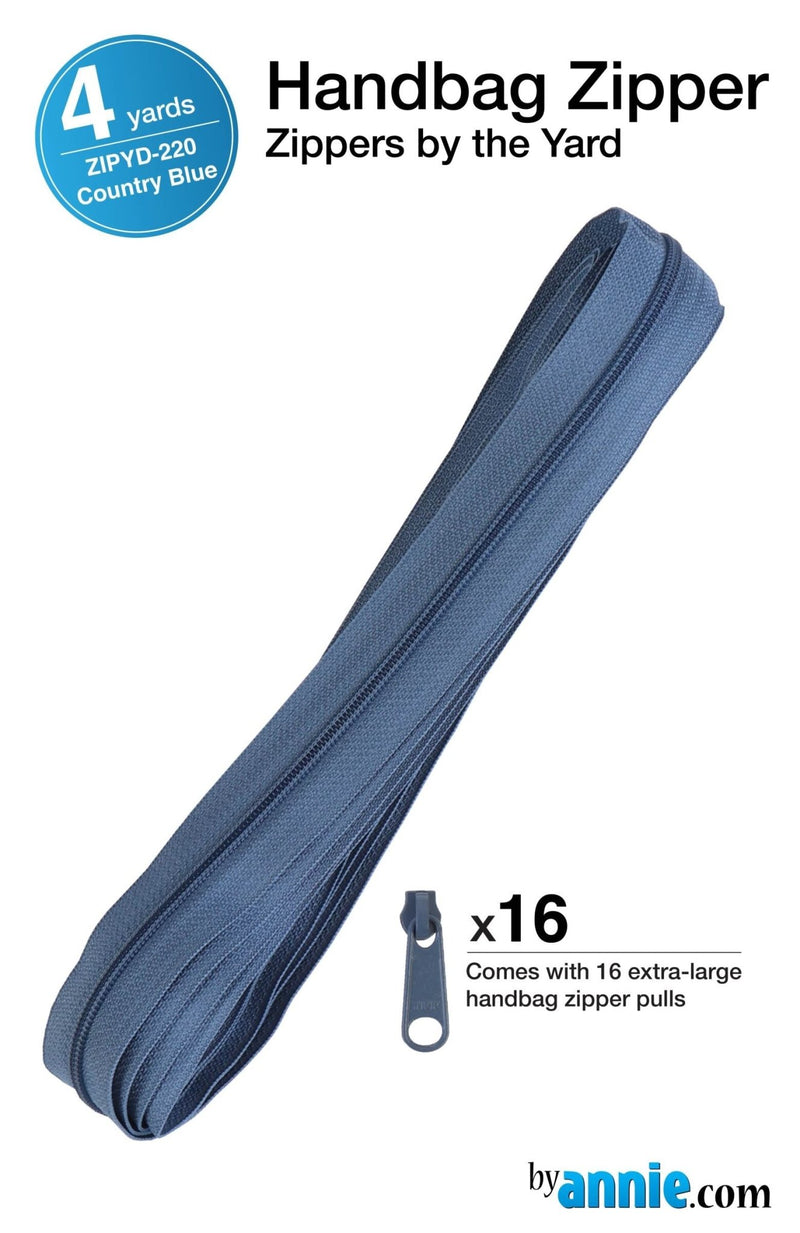 Zippers by the Yard Counrty Blue - Woven Modern Fabric Gallery