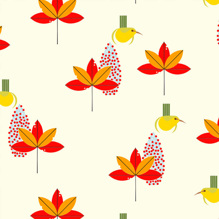 Amakihi Organic fabric by Charley Harper for Birch Fabrics sold by Online Canadian Fabric Store Woven Modern Fabric Gallery
