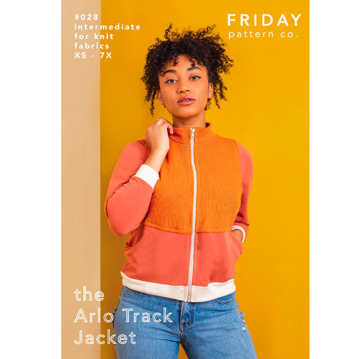 The Arlo Track Jacket Pattern by Friday Pattern Co. sold by Online Canadian Fabric Store Woven Modern Fabric Gallery