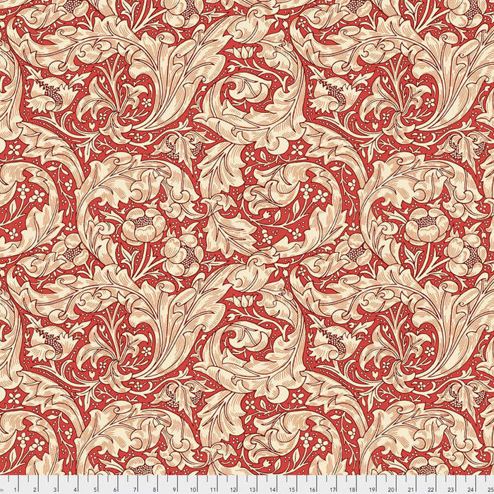 Bachelor Buttons Red fabric by Morris & Co. Sold by canadian online fabric store Woven Fabric Gallery.