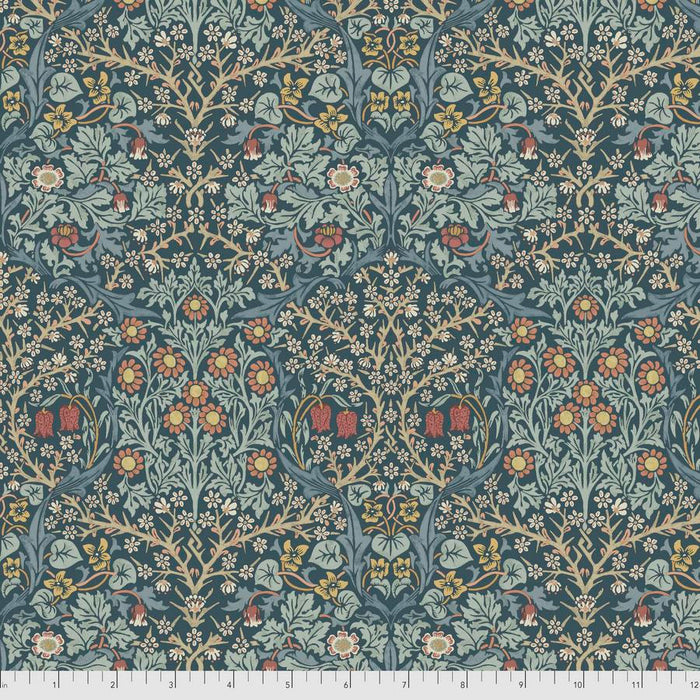 Blackthorn indigo fabric by Morris & Co