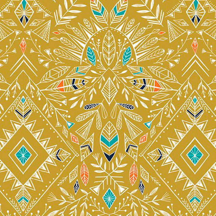Boho Meadow Blanket Gold fabric from Dashwood Studios. Sold by Canadian online fabric store Woven Fabric Gallery.