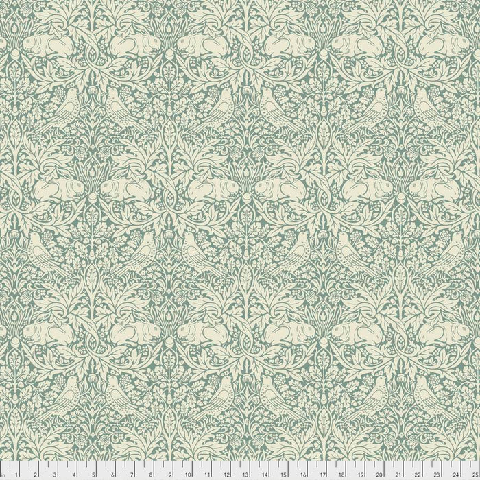 Brer Rabbit Teal fabric by William Morris. Sold by Canadian online fabric store Woven Fabric Gallery.