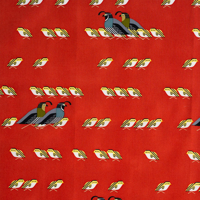 California Quail Organic fabric by Charley Harper for Birch Fabrics .  Sold by Canadian onine fabric store Woven Fabric Gallery.