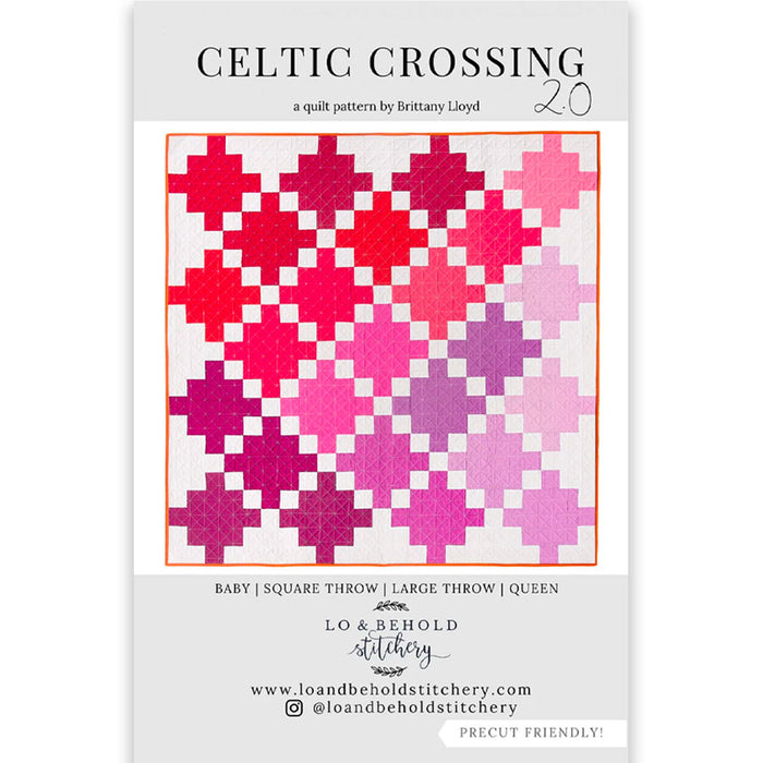 Celtic Crossing Quilt Pattern by Lo & Behold Stitchery.  Sold by Canadian onine fabric store Woven Fabric Gallery.