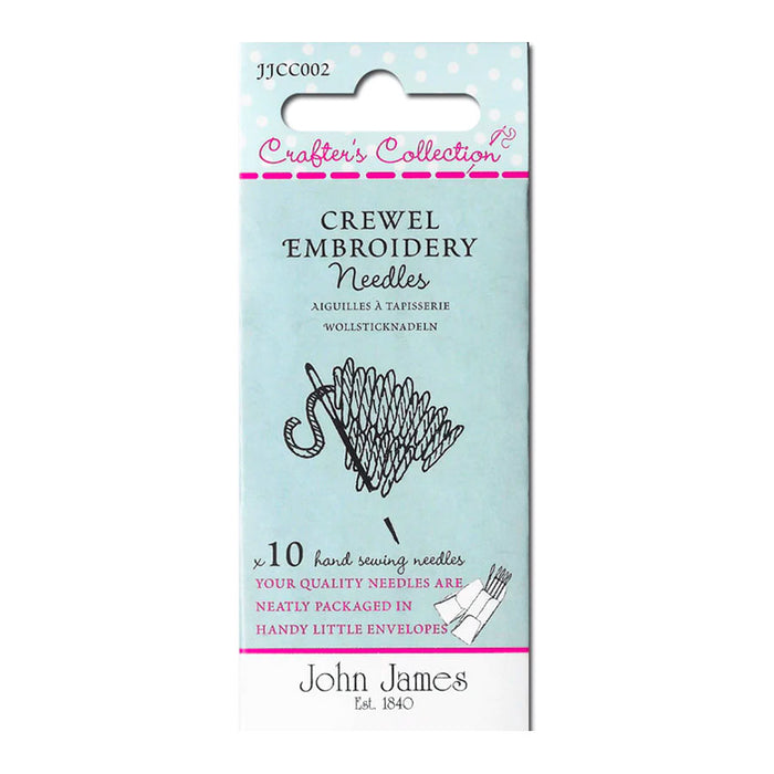 John James Crewel Embroidery Needles. Sold by Canadian onine fabric store Woven Fabric Gallery.  