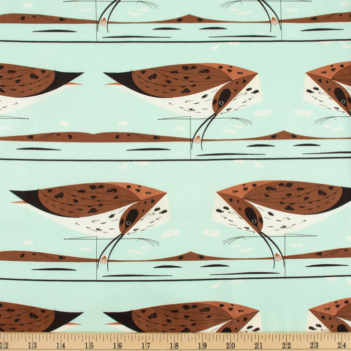 Curlew organic fabric by Charley Harper for Birch Fabric. Sold by Canadian onine fabric store Woven Fabric Gallery.