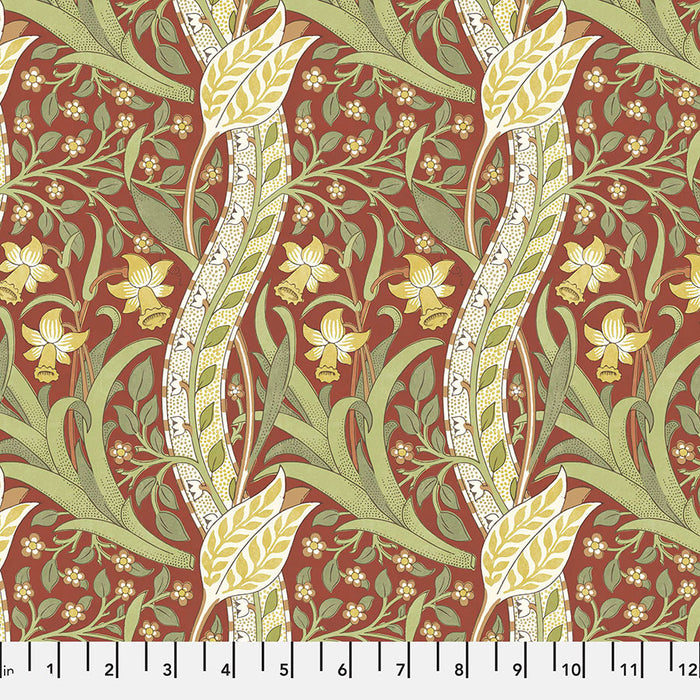 Daffodil Brick fabric by William Morris. Sold by Canadian onine fabric store Woven Fabric Gallery.