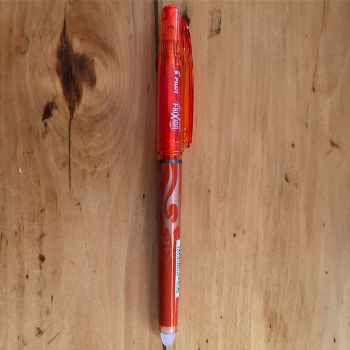 Frixion .05mm Orange pen. Sold by Canadian online fabric store Woven Fabric Gallery.