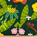 Hawaiian Foliage organic barkcloth fabric by Charley Harper for Birch Fabrics.  Sold by Canadian online fabric store Woven Fabric Gallery.