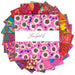 Bright 10" charm pack by Kaffe Fassett. Sold by Canadian online fabric store Woven Fabric Gallery.