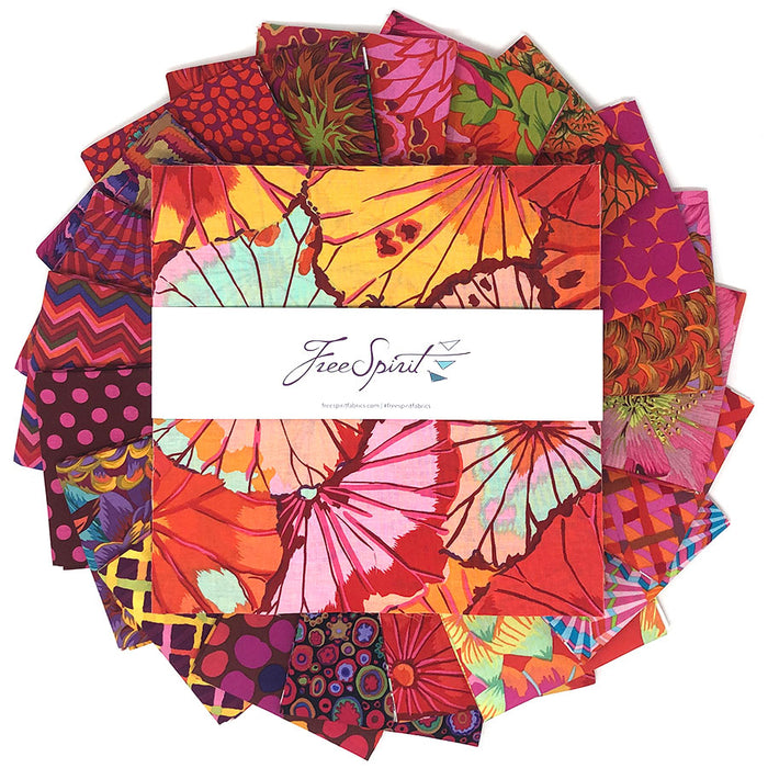 Equartor 10" charm pack by Kaffe Fassett.  Sold by Canadian online fabric store Woven Fabric Gallery.  Sold by Canadian online fabric store Woven Fabric Gallery.