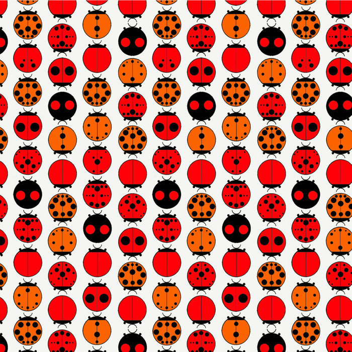 Ladybugs organic fabric by Charley Harper for Birch Fabrics. Sold by Canadian online fabric store Woven Fabric Gallery.