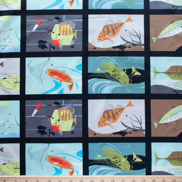 Lakehouse Panel Fish — Woven Modern Fabric Gallery
