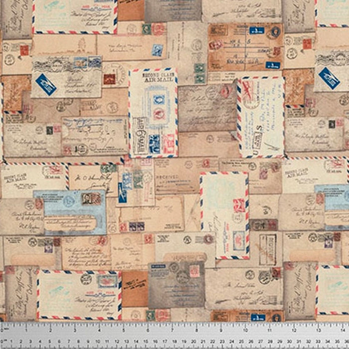Letters fabric by Tim Holtz. Sold by Canadian online fabric store Woven Fabric Gallery.