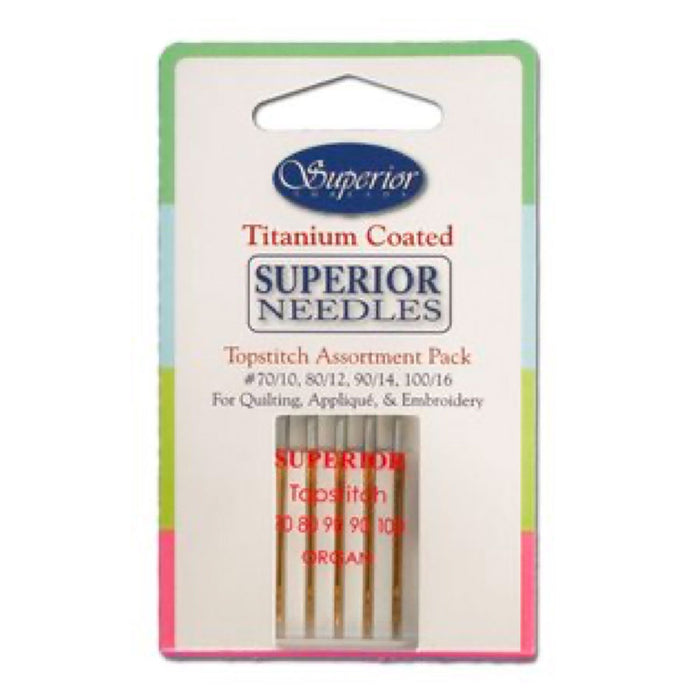Superior Machine Assorted Needles. Sold by Canadian online fabric store Woven Fabric Gallery.