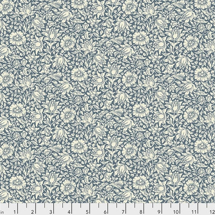 Mallow Blue fabric by William Morris. Sold by Canadian online fabric store Woven Fabric Gallery.