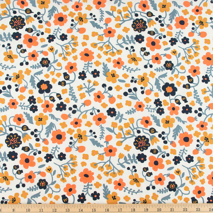 Bella organic cotton lawn Margot Cream from Birch Fabrics. Sold by Canadian online fabric store Woven Fabric Gallery.