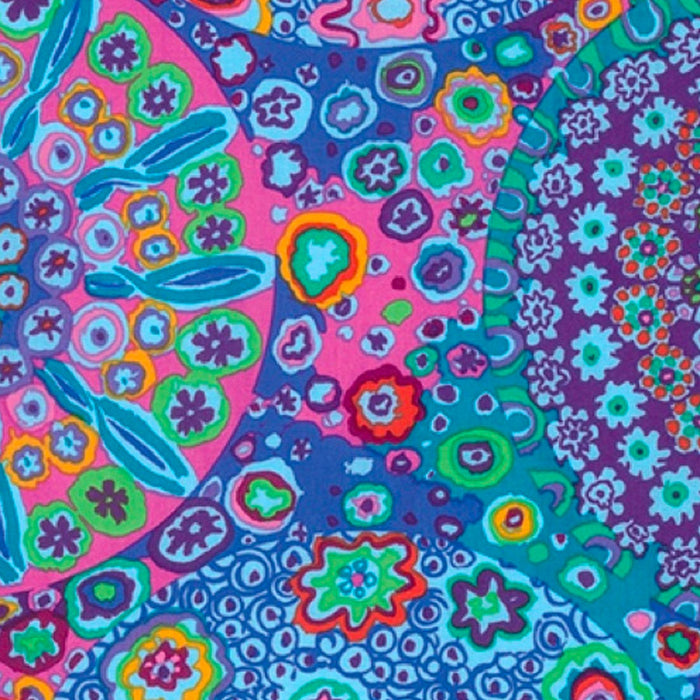 Millefiore Aqua fabric by Kaffe Fassett. Sold by Canadian online fabric store Woven Fabric Gallery. 