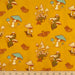 Mushrooms Mustard organic fabric from Birch Fabrics. Sold by Canadian online fabric store Woven Fabric Gallery.