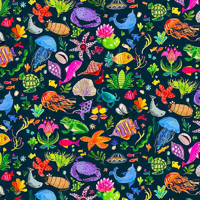 Ocean finds fabric from Dear Stella  Fabrics. Sold by Canadian online fabric shop Woven Fabric Gallery.