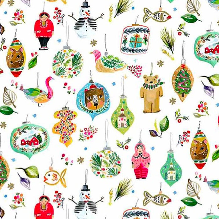 Ornaments by August Wren for Dear Stella Fabrics. fabric from Birch Fabrics. 100% organic cotton 44"-45" wide.  Sold by Canadian online fabric shop Woven Fabric Gallery.