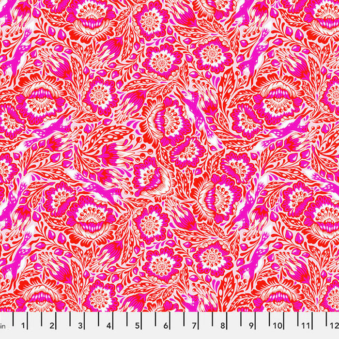 Out Foxed Glimmer fabric from Tula Pink Tiny Beasts. Sold by Canadian online fabric shop Woven Fabric Gallery. 