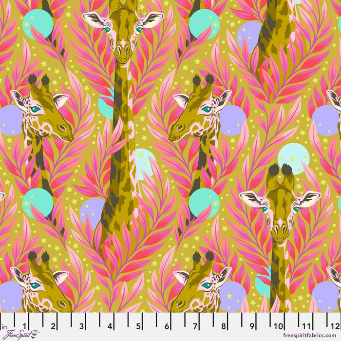 Neck For Days Moon Beams fabric by Tula Pink from the Everglow collection . 100% cotton 44"-45" wide. Sold by Canadian online fabric store Woven Fabric Gallery.