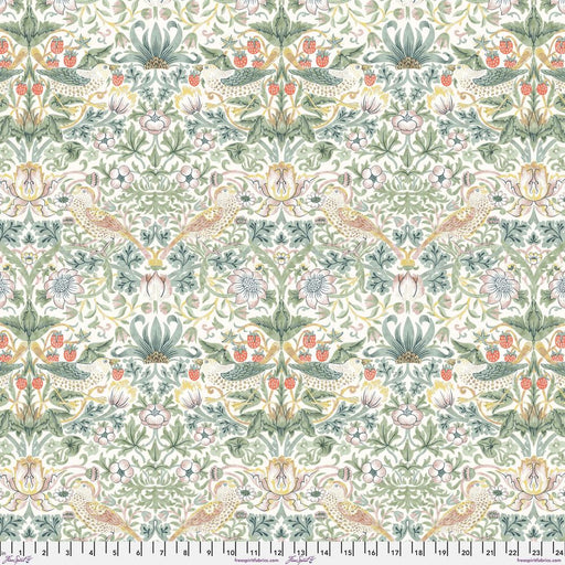 Strawberry Thief Olive fabric. Design By William Morris for Free Spirit Fabrics. .100% cotton 44"-45" wide. Sold by Canadian online fabric store Woven Fabric Gallery.