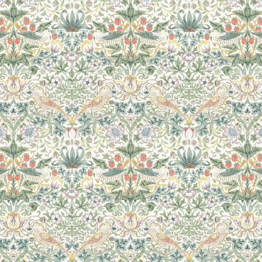 Strawberry Thief Olive fabric. Design By William Morris for Free Spirit Fabrics. .100% cotton 44"-45" wide. Sold by Canadian online fabric store Woven Fabric Gallery.