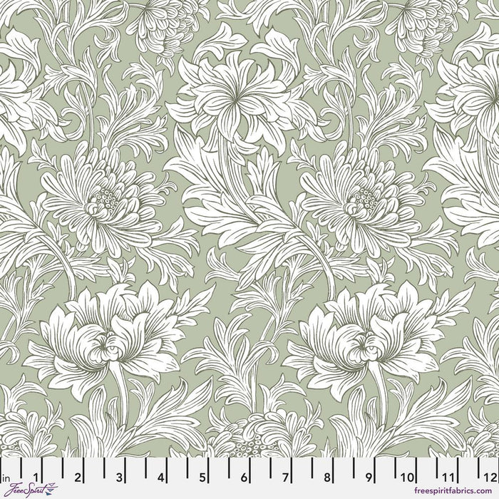 Chrysanthemum Tonal fabric . Design by William Morris. 100% cotton 44"-45" wide. Sold by Canadian online fabric store Woven Fabric Gallery.