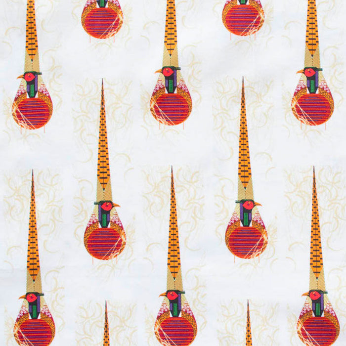 Phancy Feathers by Charley Harper organic fabric from Birch Fabrics. Sold by Canadian oline fabric store Woven Fabric Gallery
