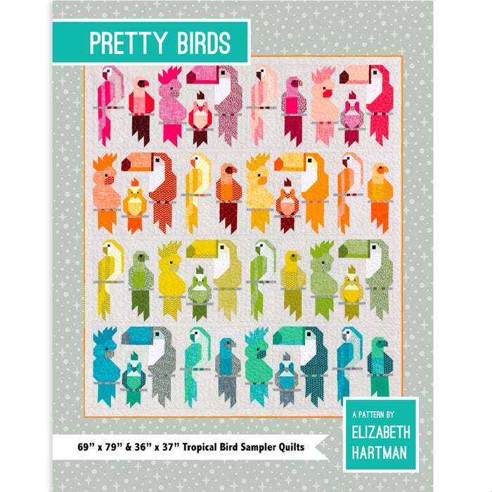 Pretty Birds Quilt Pattern by Elizabeth Hartman. Sold by Canadian oline fabric store Woven Fabric Gallery.