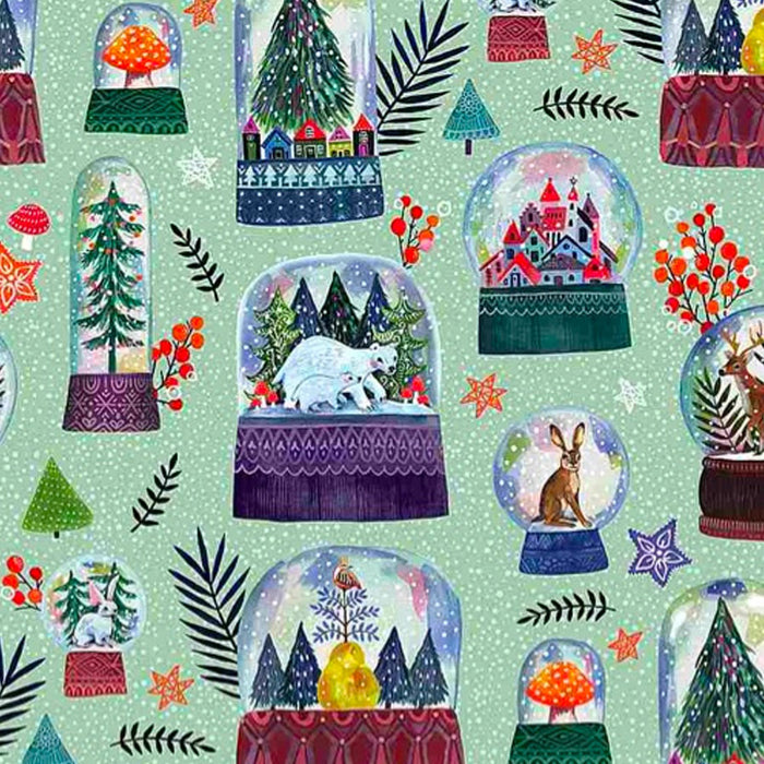 Snow Globes fabric from Dear Stella Fabrics. Sold by Canadian online fabric store Woven Fabric Gallery.