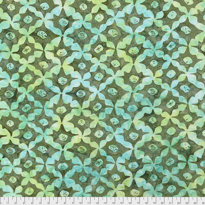 Stars Sage Batik fabric from Artisan by Kaffe Fassett. Sold by Canadian online fabric store Woven Fabric Gallery. 